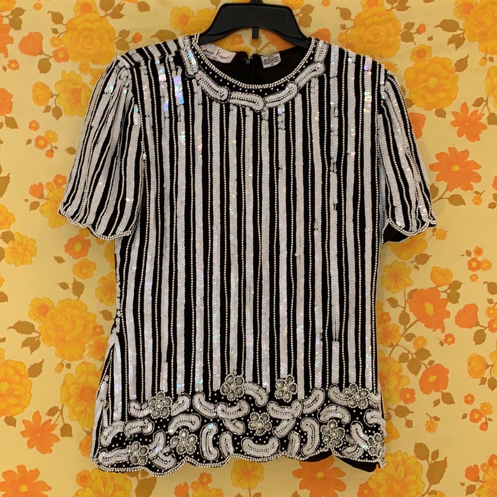 Beautiful Vintage Lawrence Kazan Beaded Shirt